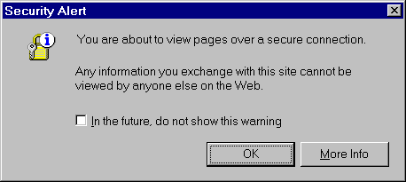 Figure 1: Securty over the Internet - Warning Message